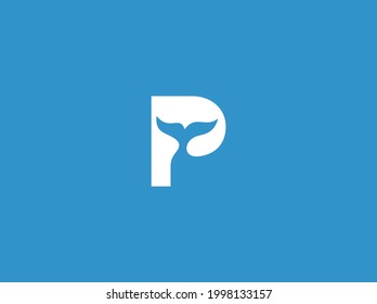 letter P ocean logo design template