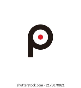 Letra P off, símbolo geométrico circular simple vector de logotipo