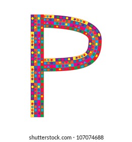 Letter P on white background