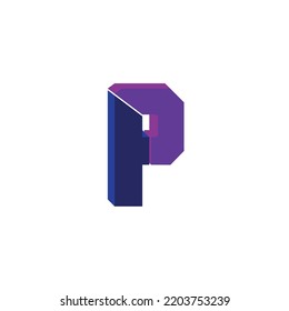 Letter P on white background, logo, vector