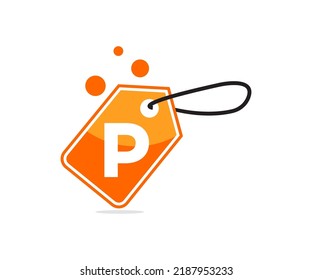 Letter p Online Shop Logo vector. online shop logo design template