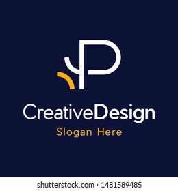 Letter P Outline Monogram Creative Modern Logo