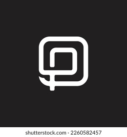 letter p overlap square geometric line logo vector 