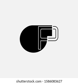 Letter P Overlaping Abstract Oil Pump logo icon. Black  Oil Pump shape with  outline letter logo icon vector design concept for industrial business.