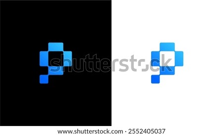 letter P packing or box P or square P logo concept vector icon
