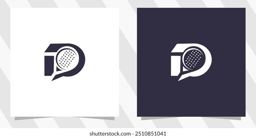 Letra P con Vector de diseño de logotipo de paleta