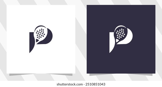 letter p with paddle logo design vector