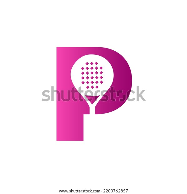 Letter P Padel Racket Logo Design Stock Vector (Royalty Free ...