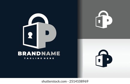 the letter P padlock logo