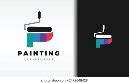 letter P paint colorful logo