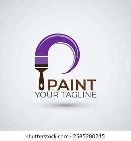 Letter P Paint Logo Design Icon Template