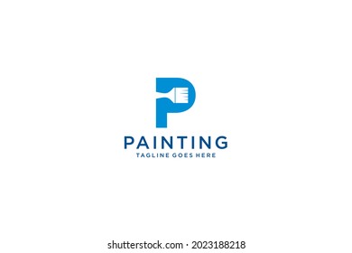 Letter P for paint logo, paint services logo, paint logo