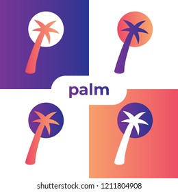 Letter P Palm set icon