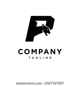 Letter P Panther Logo Icon Vector