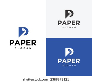 letter P paper roll logo vector design inspiration, simple paper roll logo suitable for application icons