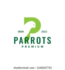 letter p for parrot logo design, vector graphic symbol icon illustration creative idea