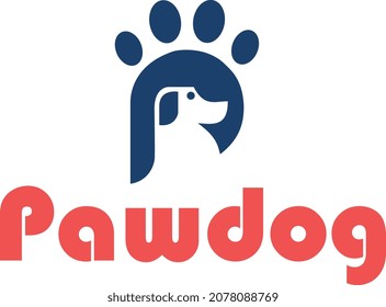 Letter p and paw dog logo combination. creative logo design free download