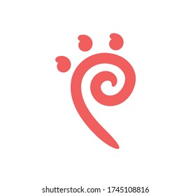Letter P in Paw shape