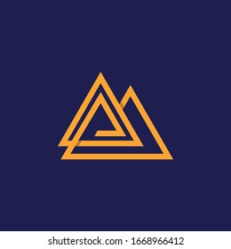 Letter P Peak Mountain Abstract Creative Modern Business Logo