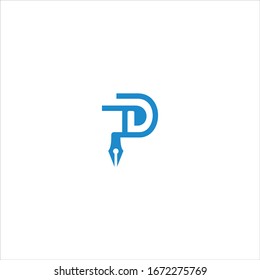 Letter P Pen logo Icon template design in Vector illustration 