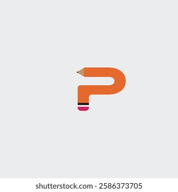 letter p pencil logo design