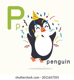 Letter P Penguin Alphabets for children Education