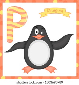 Letter P is for Penguin cartoon alphabet