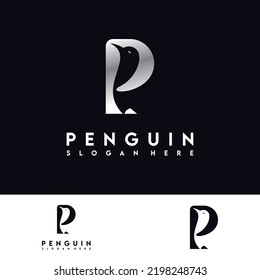 letter P penguin logo design inspiration