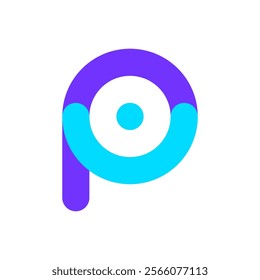 Letter P people simple colorful logo design