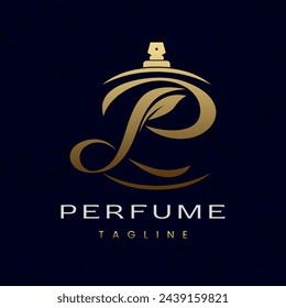 Letter P Perfume Logo Design, Elegant Luxury Scent Initial Logo