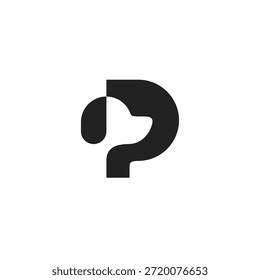 Letra P Pet Logo moderno 