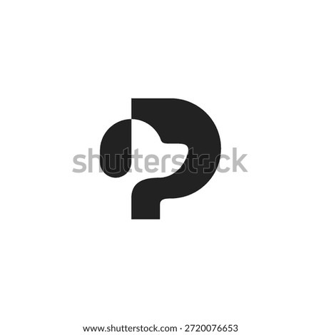 Letter P Pet Modern Logo 