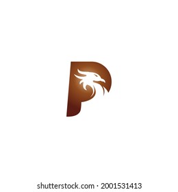 letter p and phoenix for the logo. letter P logo template. brand identity logo