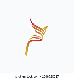 Letter P phoenix logo vector. logo template.