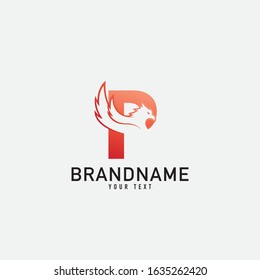 Letter P With Phoenix Vector Royalty Logo Design Inspirations