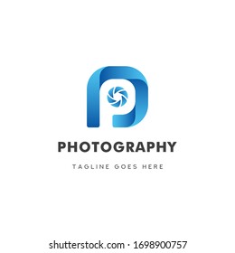 Modèle d'icône de logo Photographie Lettre P