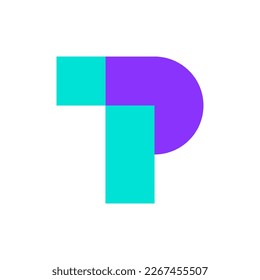 Letter P PI IP pixel technology logo design