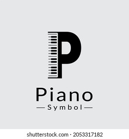 Letter P and Piano Logo Design Inspiration