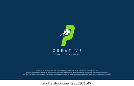 Letter P Pickleball Logo Concept With Moving Pickleball Symbol. Pickle Ball Logotype Vector Template