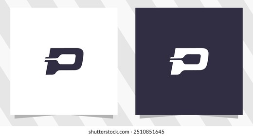 letter p with pickleball logo design vector