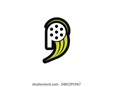 Letter P Pickleball vector logo. Modern pickleball logo