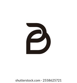 letter p pin location simple geometric line logo vector 