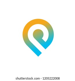 Letter P pin logo designs