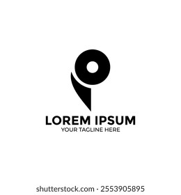 Letter P Pin Logo Vector