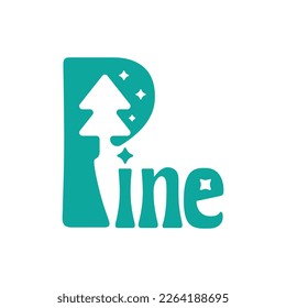 Letter P pine logotype design vector