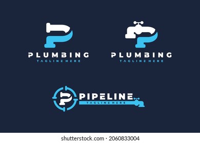 letter P pipe bundle logo