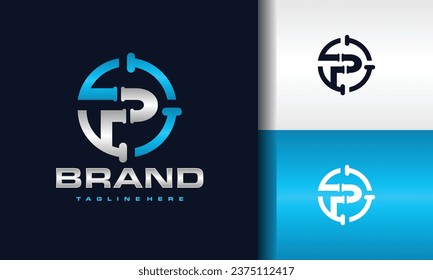 logotipo de círculo de tubería P