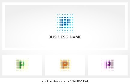 Letter P Pixel Dots Logo