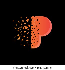 letter P pixel logo design