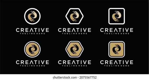 Elemento de diseño del logotipo de la letra P. Icono de diseño del logotipo de la letra P 